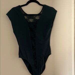 Hunter Green Lace Front Bodysuit